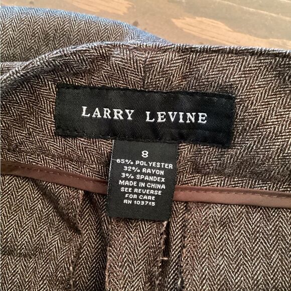 LARRY LEVINE SIZE 8 BROWN MID RISE STRAIGHT LEG CAREER DRESS PANTS - Picture 6 of 7